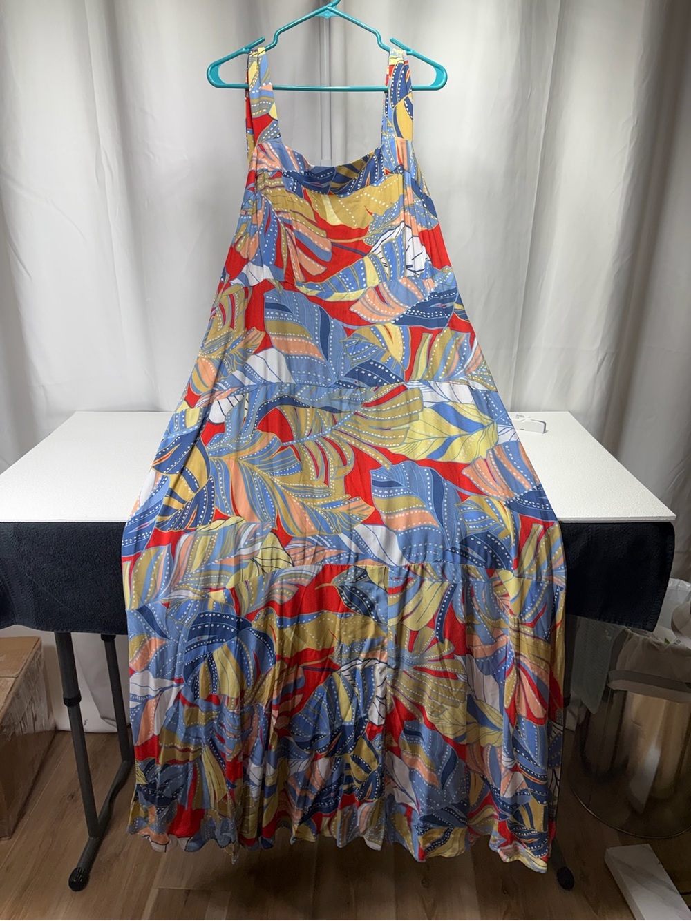 Vince Camuto Multicolor Leaf-Print Sleeveless Maxi Dress 4471-4472